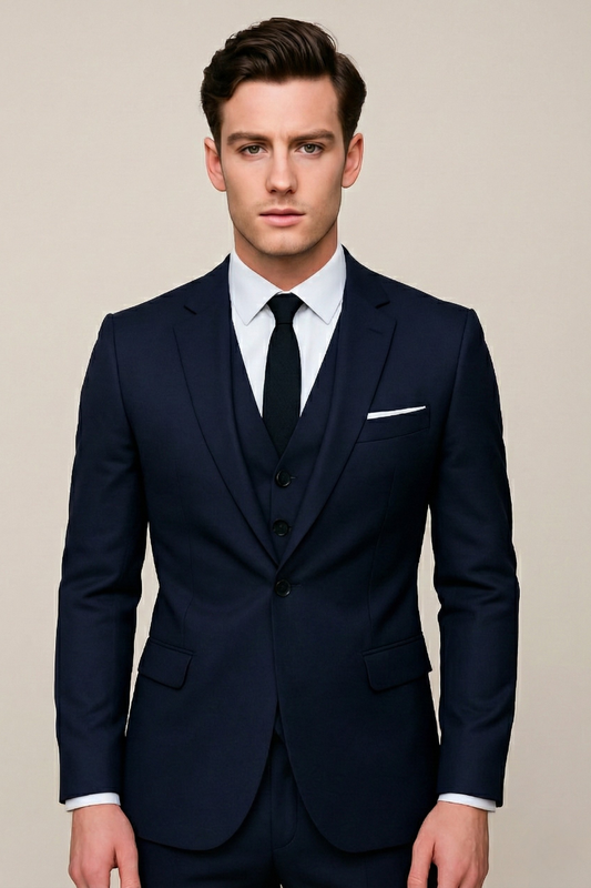 Men's Slim Fit 3-Piece Suit for Formal Events