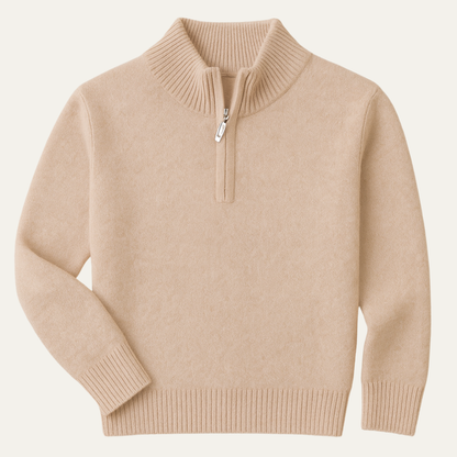 The Crestfield Cashmere Quarter Zip Sweater – Men's 100% Soft Luxury Wool Knit Sweater