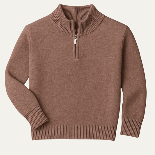 The Crestfield Cashmere Quarter Zip Sweater – Men's 100% Soft Luxury Wool Knit Sweater