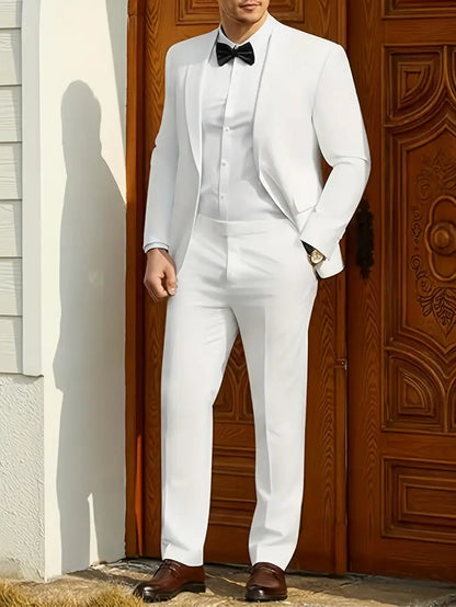 Men's White Suit Set for Spring/Summer Events