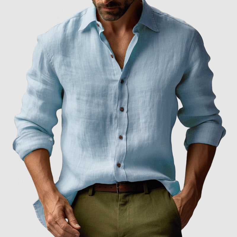 Classic Long Sleeve Linen Shirt for Everyday Wear