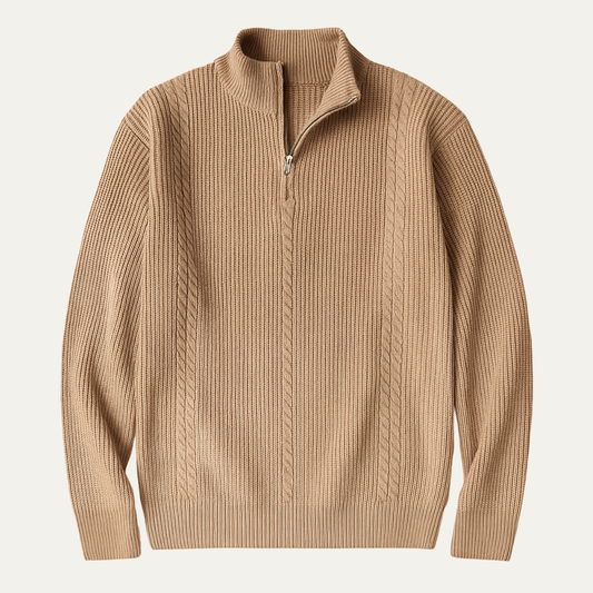 The Ashbury Men’s Stand Collar Half Zip Knit Sweater