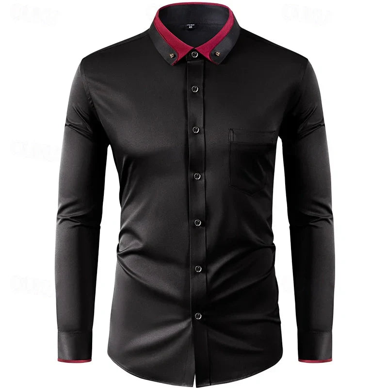 Stylish Two-Tone Long-Sleeve Shirt for Any Occasion