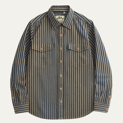 The Brookland Men’s Classic Striped Casual Button Down Shirt