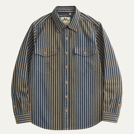 The Brookland Men’s Classic Striped Casual Button Down Shirt