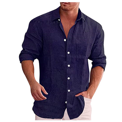 Stylish Linen Shirt with Revers Collar for Any Occasion