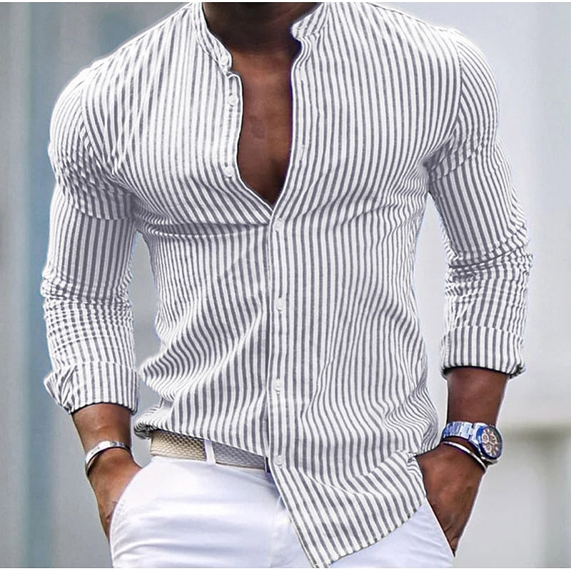 Riccardo - Striped Cotton Shirt for Everyday Wear