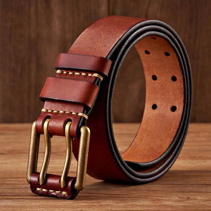 The Lancaster Belt – Double-Pin Vintage Leather Design