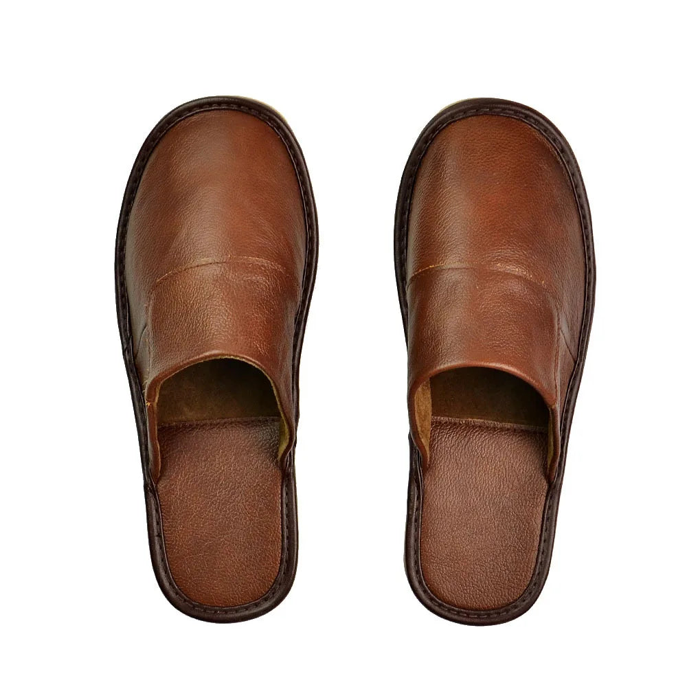The Dumbarton Men's Leather Mule Relaxed House Shoes