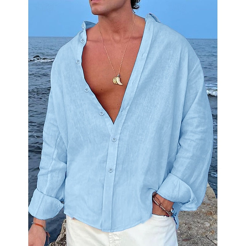 Lorenzo Men's Linen Shirt for Beach Days & Outdoors