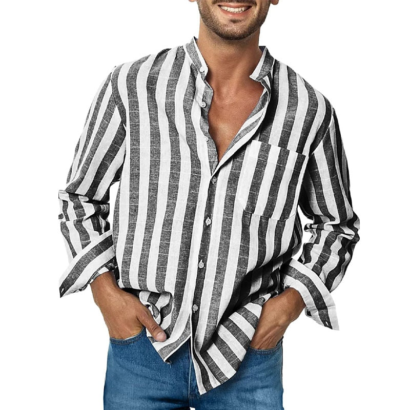 Classic Striped Cotton Shirt for Smart Casual Occasions