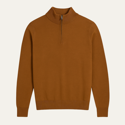 The Elmwood  Men's Quarter Zip Knitted Mock Neck Sweater