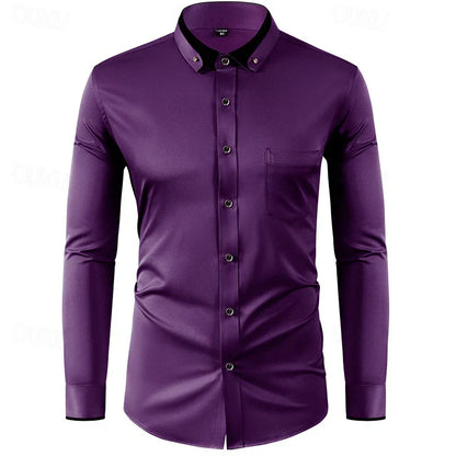 Stylish Two-Tone Long-Sleeve Shirt for Any Occasion