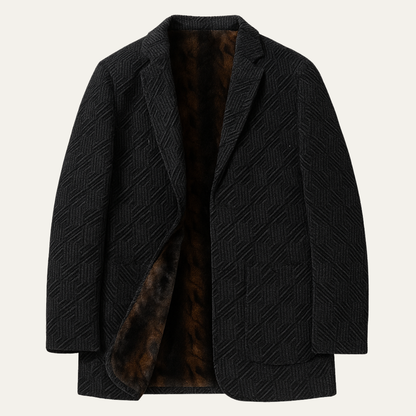The Mandello Men’s Business Chenille Winter Blazer with Soft Fur Lining