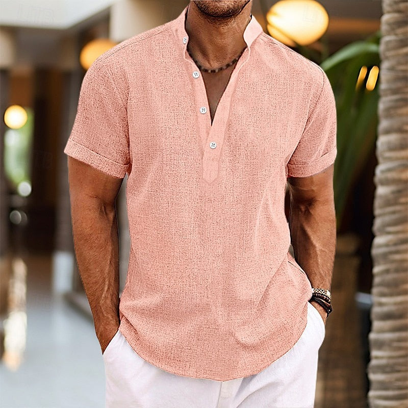 Men's Linen Short Sleeve Shirt for Summer Style