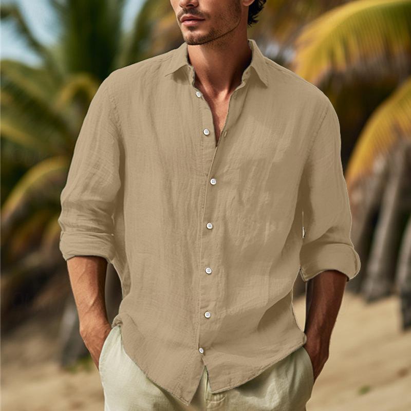 Men's Long Sleeve Linen Shirt for Everyday Wear