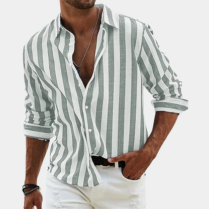 The Valencia Linen Striped Shirt for Men