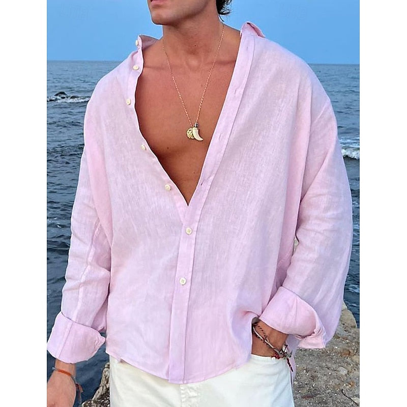 Lorenzo Men's Linen Shirt for Beach Days & Outdoors