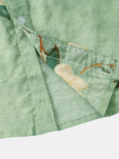 Floral Cotton Summer Shirt for Outdoor Events