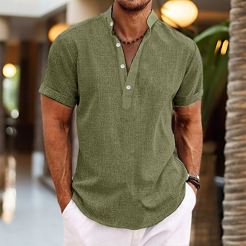 Men's Linen Short Sleeve Shirt for Summer Style