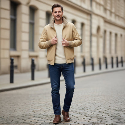 The Aspen Men’s Fleece Lined Windbreaker – Lightweight Multi Pocket Bomber Jacket