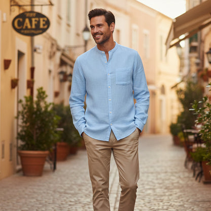 The Brighton Linen Shirt –  Long Sleeve Shirt for Men