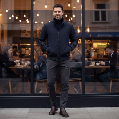 The Aspen Men’s Fleece Lined Windbreaker – Lightweight Multi Pocket Bomber Jacket