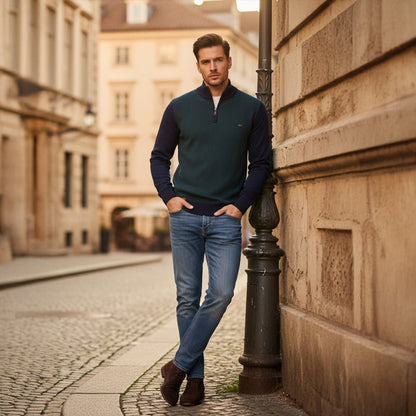 The Oban Men’s Half Zip Knit Winter Sweater