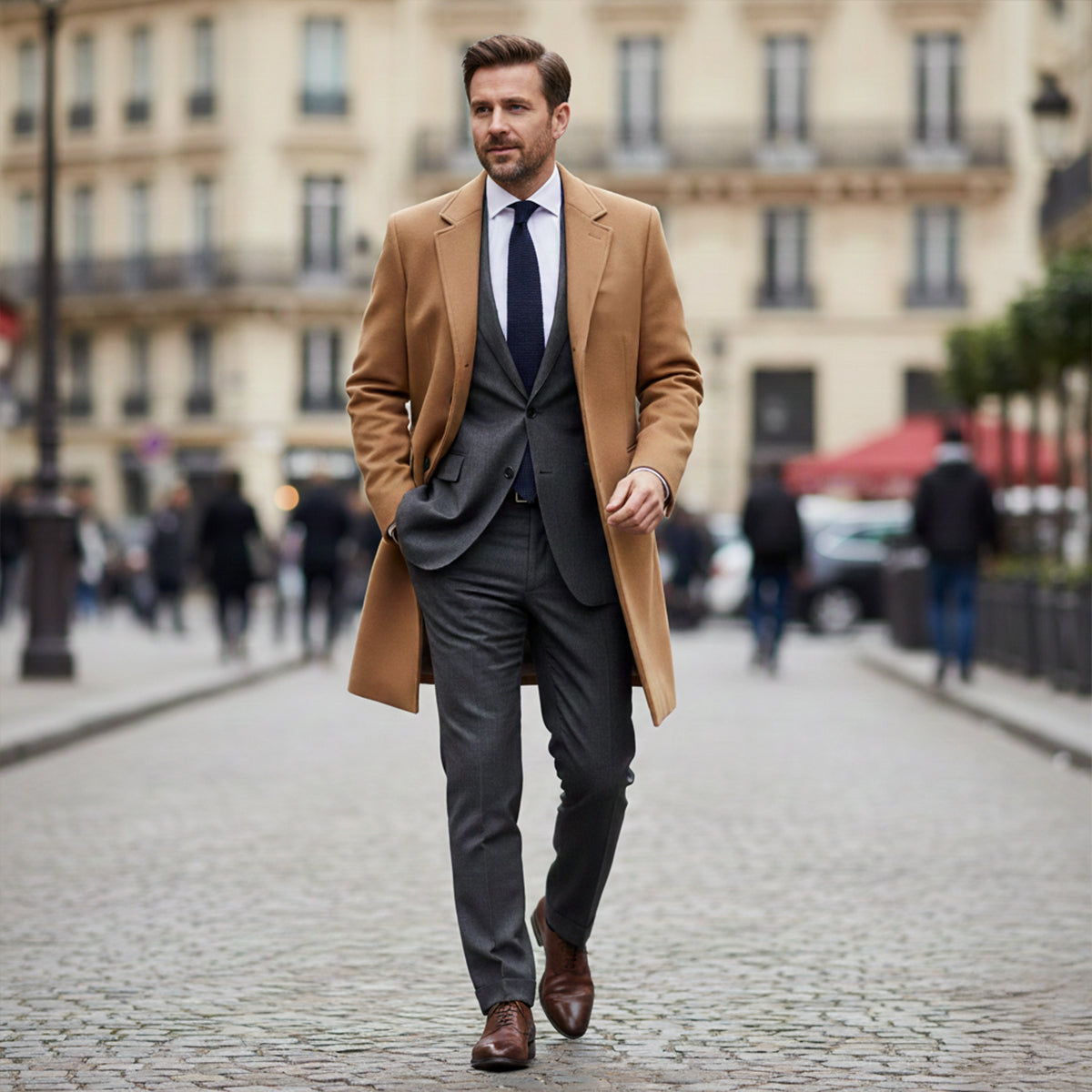 The Belmont Men’s Elegant Classic Wool Winter Overcoat