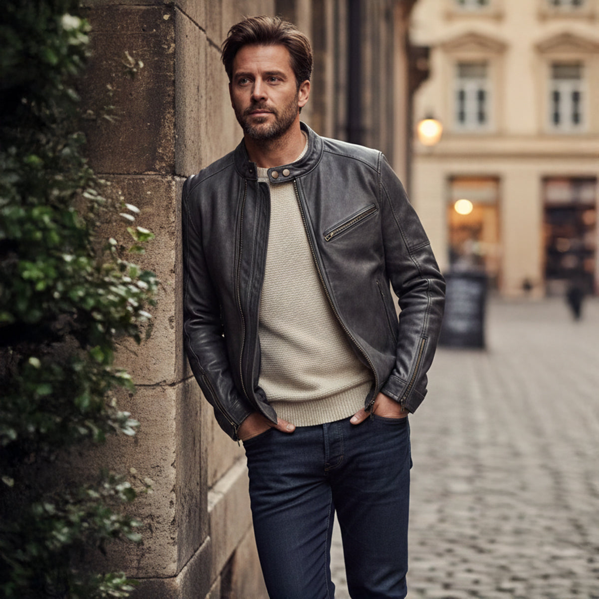 The Brooklyn Leather Biker Jacket – Men’s Classic Motorcycle Style