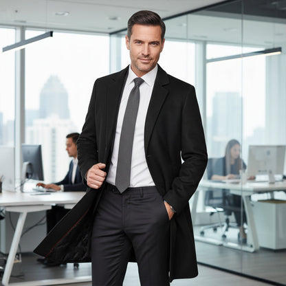 The Canterbury Men's Sophisticated Longline Wool Winter Jacket