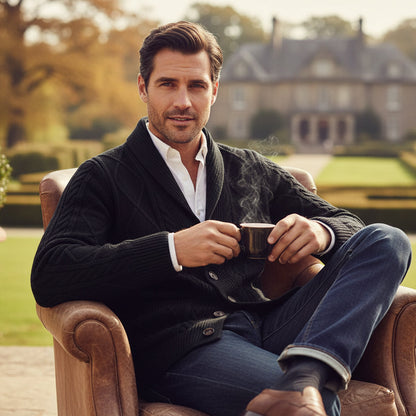 The Lanchester 100% Cashmere Cardigan for Men
