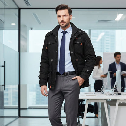 The Fenwick Men’s Thick Plush Lining Hooded Winter Jacket