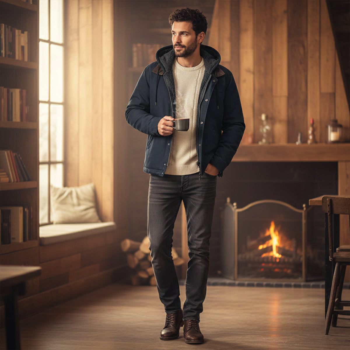 The Eastwood Men’s Winter Warm Fleece Lined Hooded Jacket