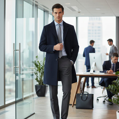 The Belmont Men’s Elegant Classic Wool Winter Overcoat