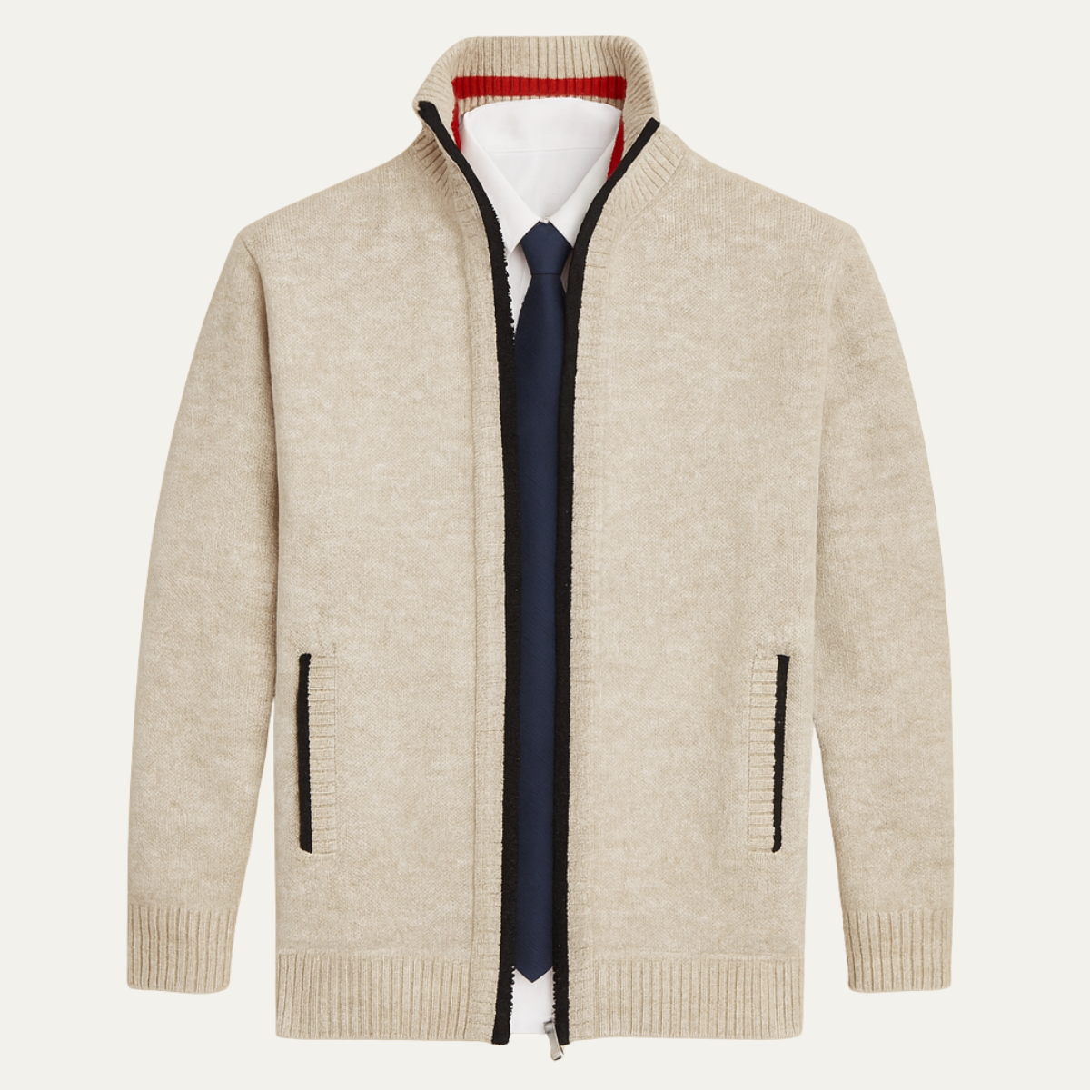 The Manarola Men's Winter Thick Knitted Fleece Full Zip Cardigan