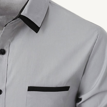 The Gorizia Men’s Trendy Contrast Trim Button Up Shirt