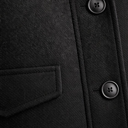 The Windermere Men’s Smart Wool Blend Jacket with Zipper and Button Closure