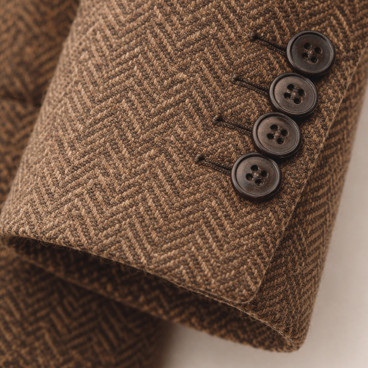 The Soveria Men’s Single Breasted Wool Herringbone Tweed Blazer