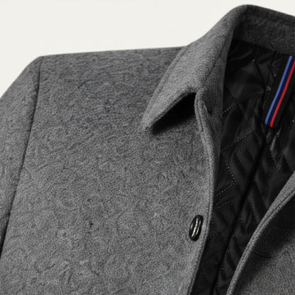 The Alderney Men's Elegant Warm Long Wool Blend Coat