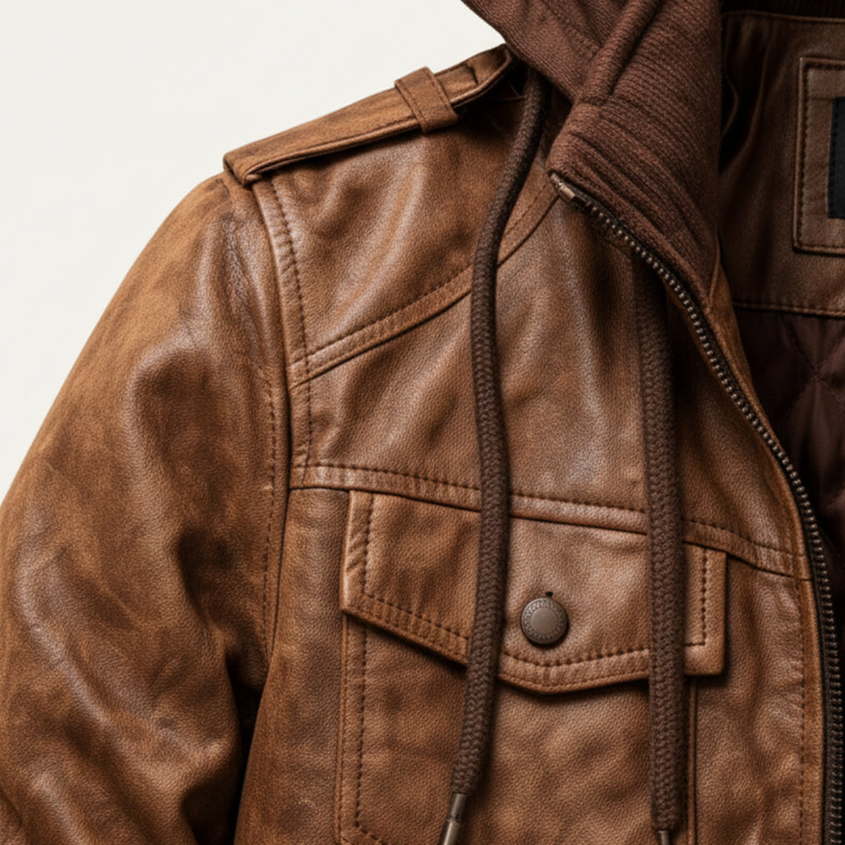The Palermo Leather Bomber Jacket – Men’s Hooded Classic Style