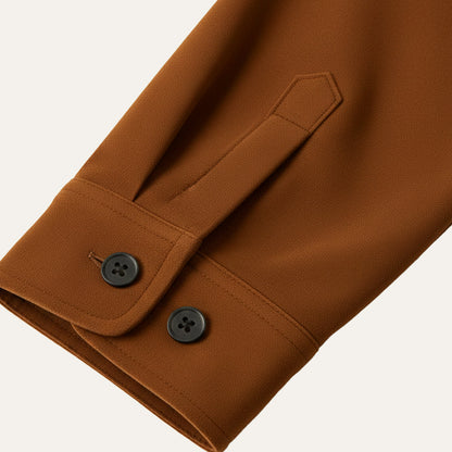 The Hyatt Men's Camel Suede Overshirt - Slim Fit Luxury Jacket with Pockets