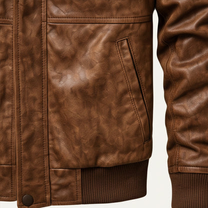 The Palermo Leather Bomber Jacket – Men’s Hooded Classic Style