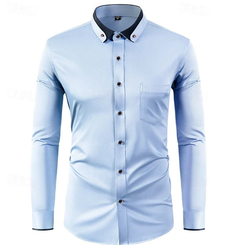 Stylish Two-Tone Long-Sleeve Shirt for Any Occasion