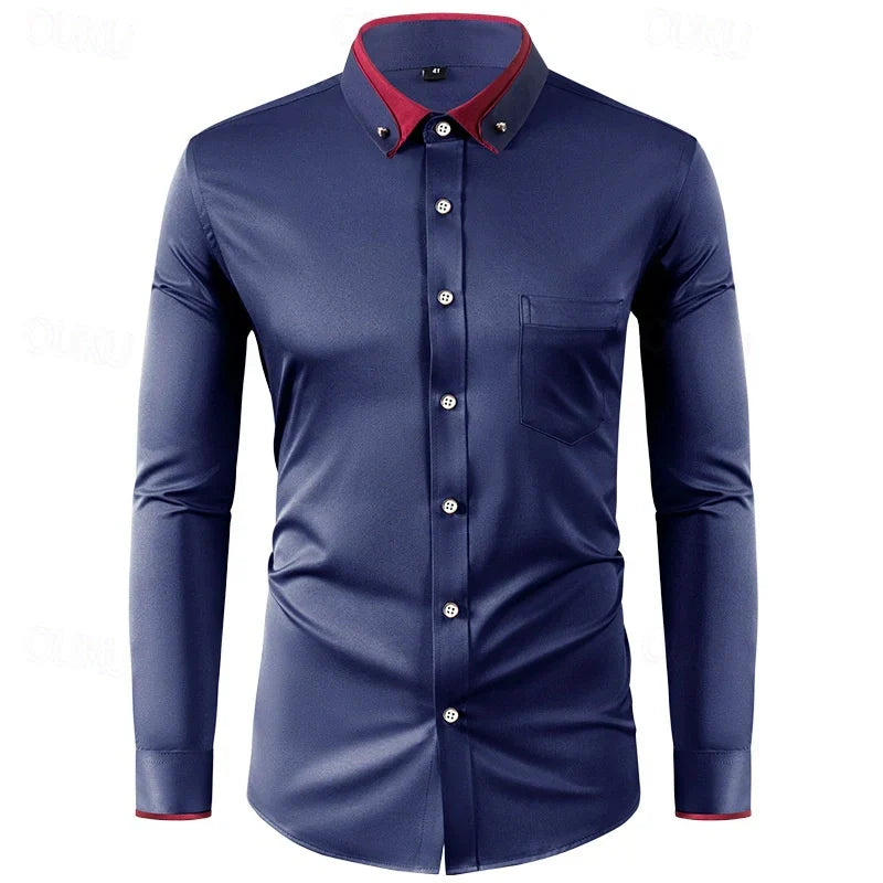 Stylish Two-Tone Long-Sleeve Shirt for Any Occasion