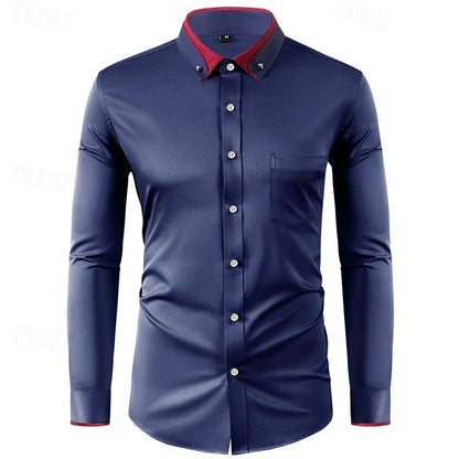 Stylish Two-Tone Long-Sleeve Shirt for Any Occasion