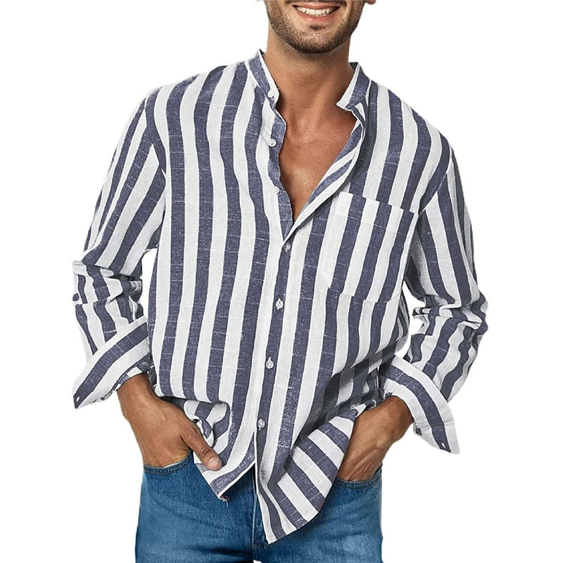 Classic Striped Cotton Shirt for Smart Casual Occasions