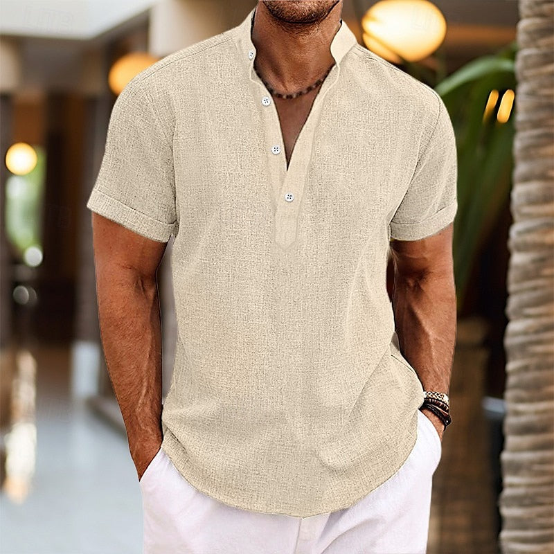 Men's Linen Short Sleeve Shirt for Summer Style