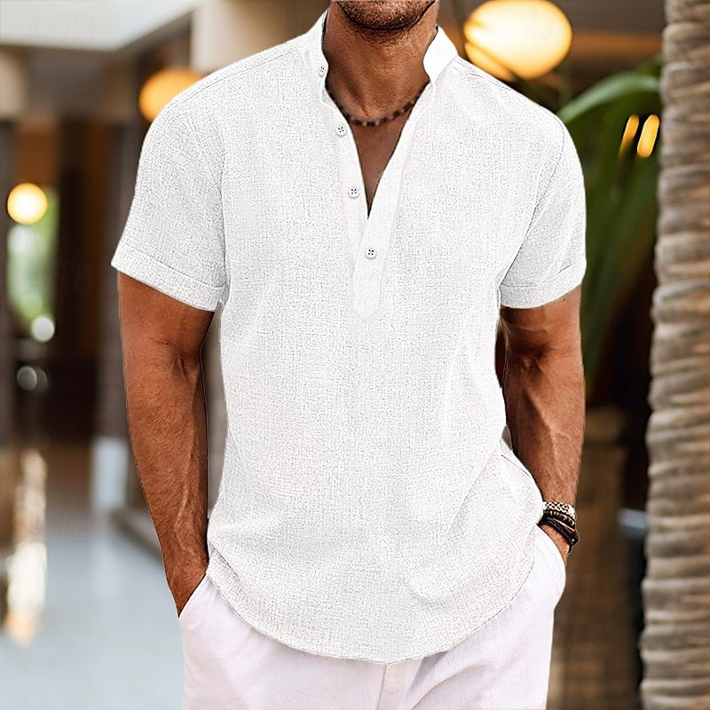 Men's Linen Short Sleeve Shirt for Summer Style