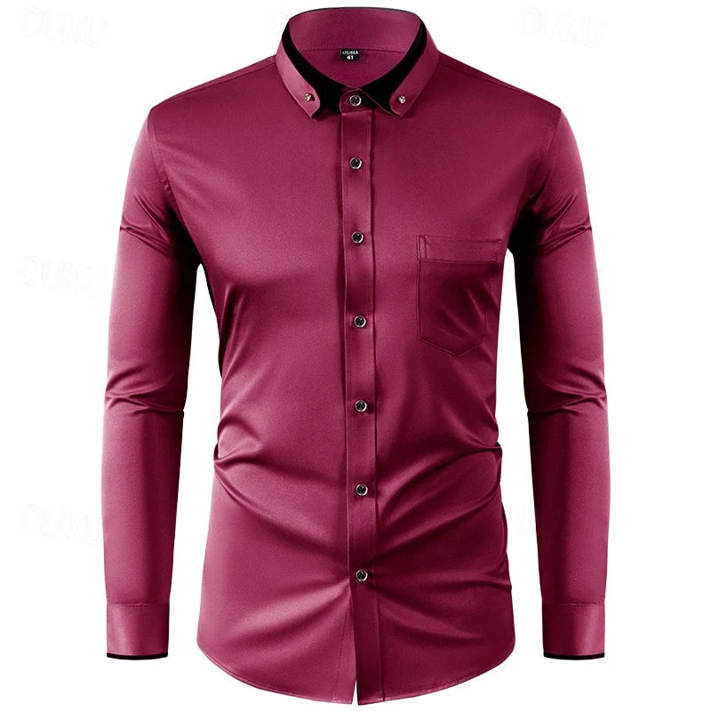 Stylish Two-Tone Long-Sleeve Shirt for Any Occasion